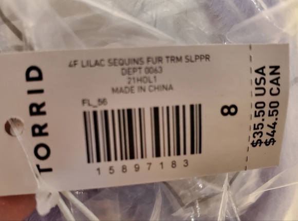 Torrid Lilac Faux fur fuzzy slippers - Picture 11 of 12